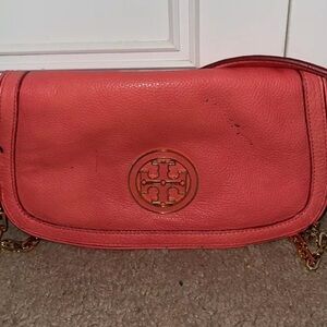 Tory Burch Coral Leather Crossbody Bag